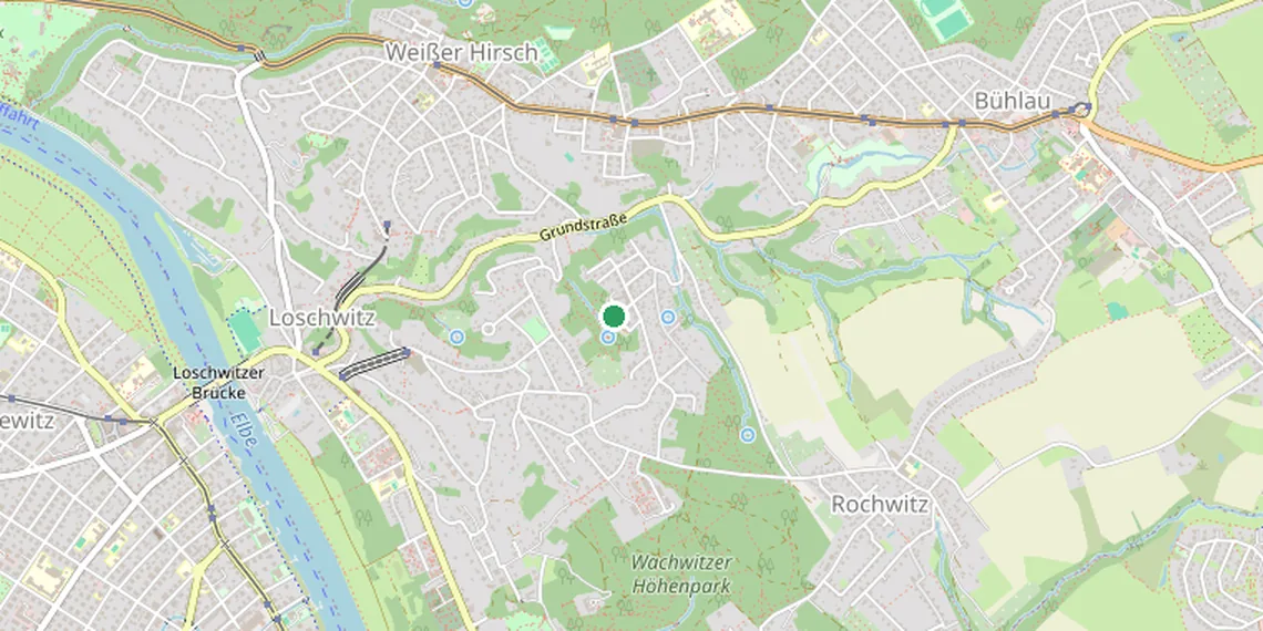 Karte mit Standort der Ferienwohnungen Pokoj in Dresden Rochwitz